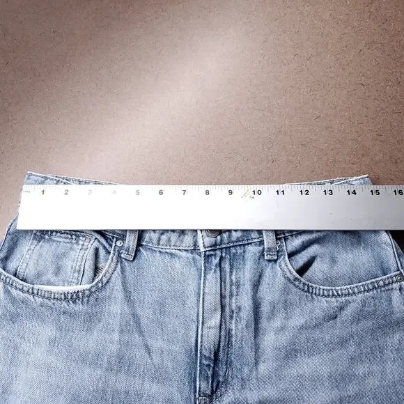 Cotton:On Relaxed Wide Leg Jeans 100% Cotton Denim Women 6 Light Blue Skater 90s - Picture 6 of 13